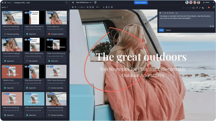 Advertising - Capture precise feedback with Ziflow’s advanced annotation tools