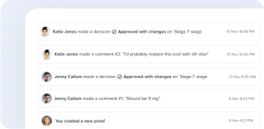 Audit trails and version controls with Ziflow proof activity log