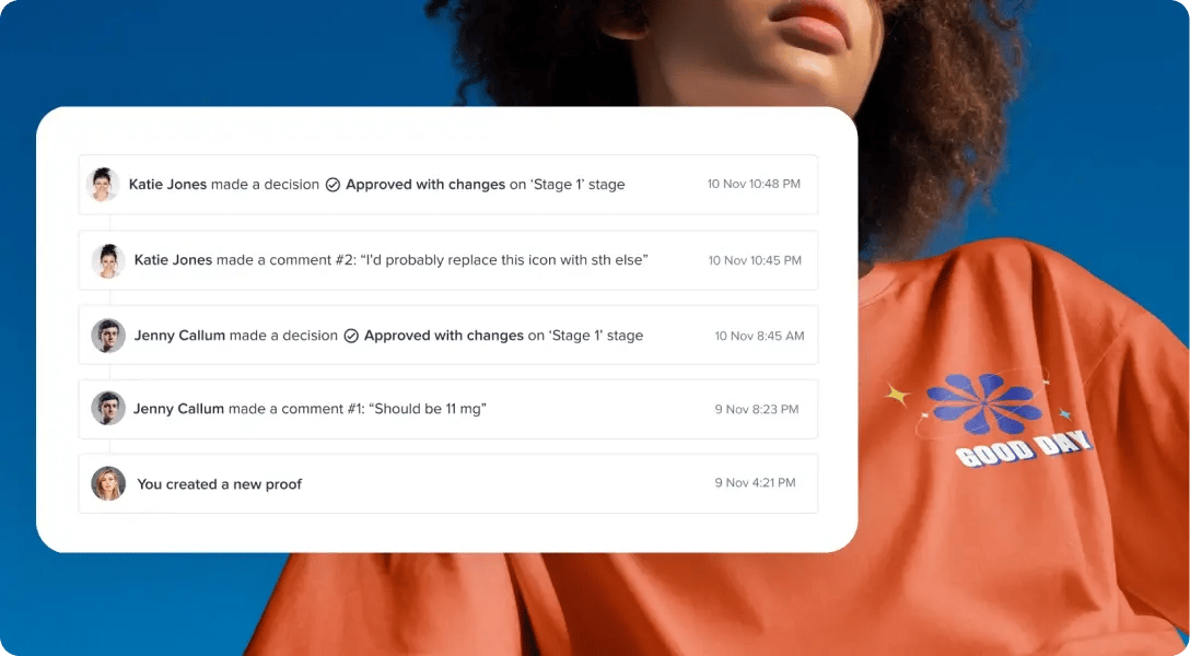 Audit trails for full accountability in Ziflow feature for customer apparel