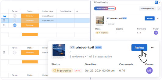 Automate complex workflows with Ziflow plugin in Monday