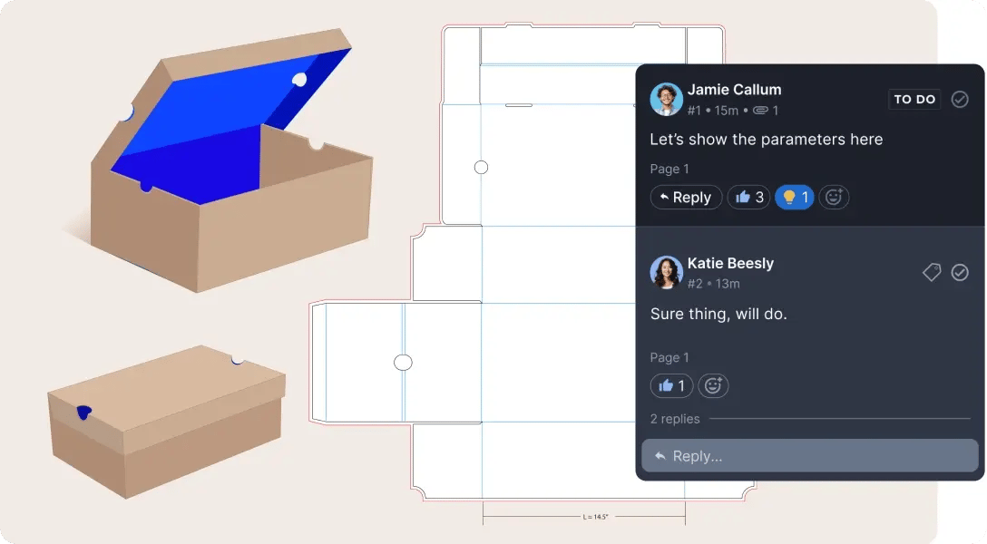 Comments section of a ziflow proof viewers with stakeholders avatars-2-1