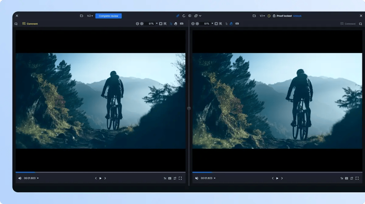 Compare versions side-by-side in Ziflow - Version comparison tool