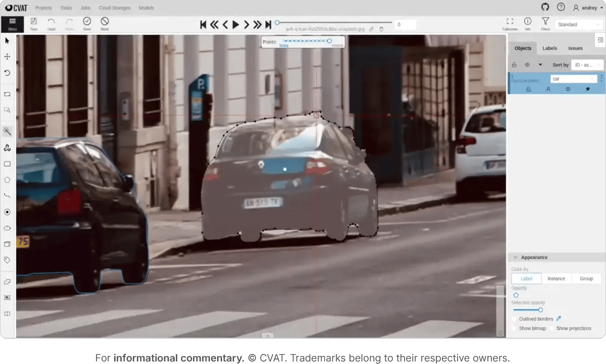 Computer Vision Annotation Tool for large-computer vision projects requiring diverse annotation types