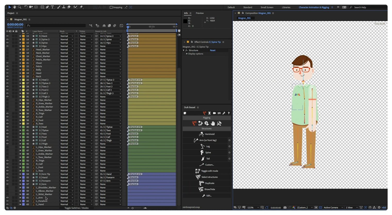 DUIK Bassel versatile rigging and animation tool for character animation in After Effects