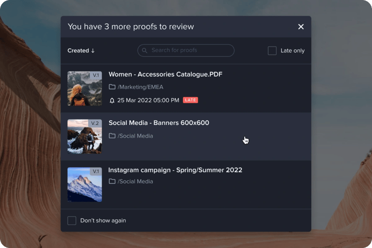 Easily navigate through pending reviews Ziflow feature