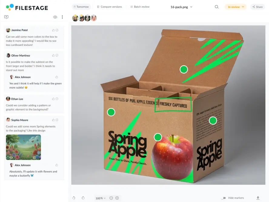 Filestage multi-step approval process organization platform with proof example