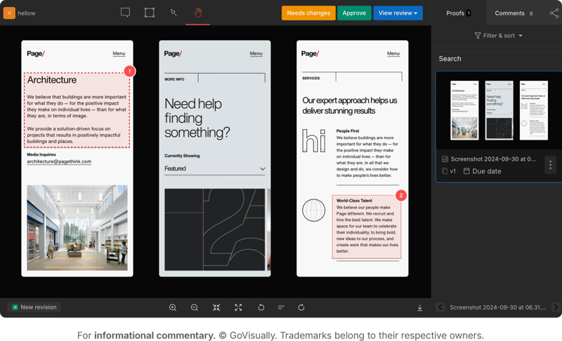 GoVisually online platform for freelancers and creative teams needing video collaboration