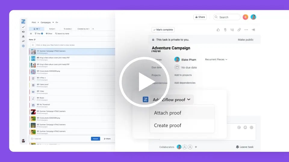 How to create a proof from Asana and connect it to Ziflow