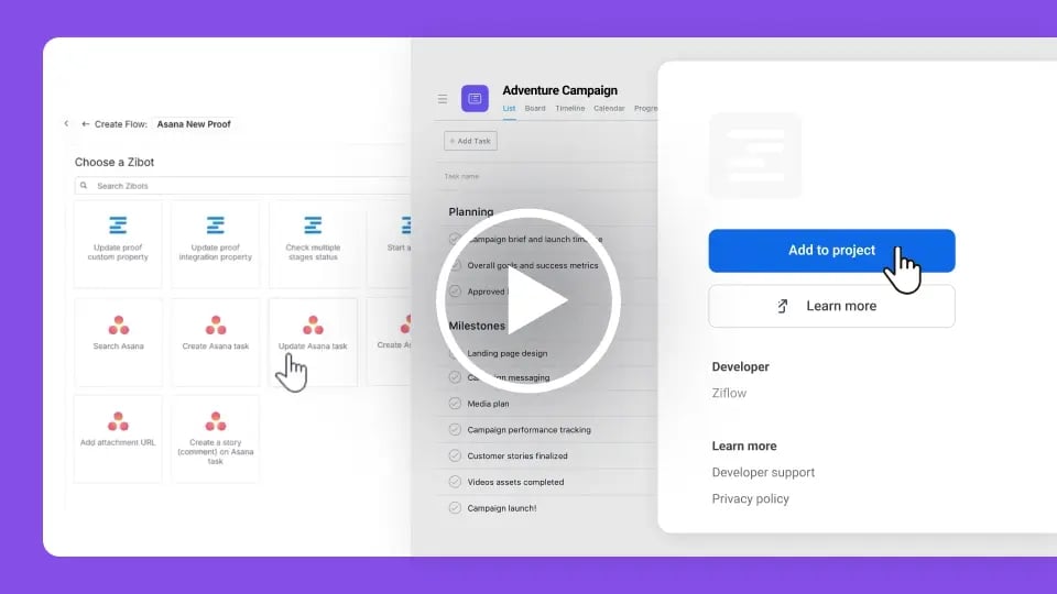 How to set up the Ziflow and Asana integration