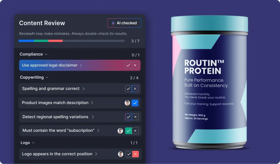 Intelligent review for packaging workflows in Ziflow AI Review Checklists feature-1