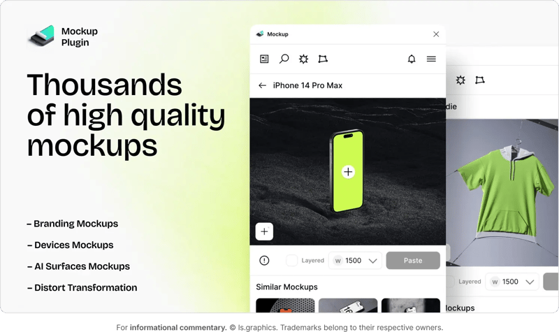 Mockup plugin for Figma - Thousands of high quality mockups app overview