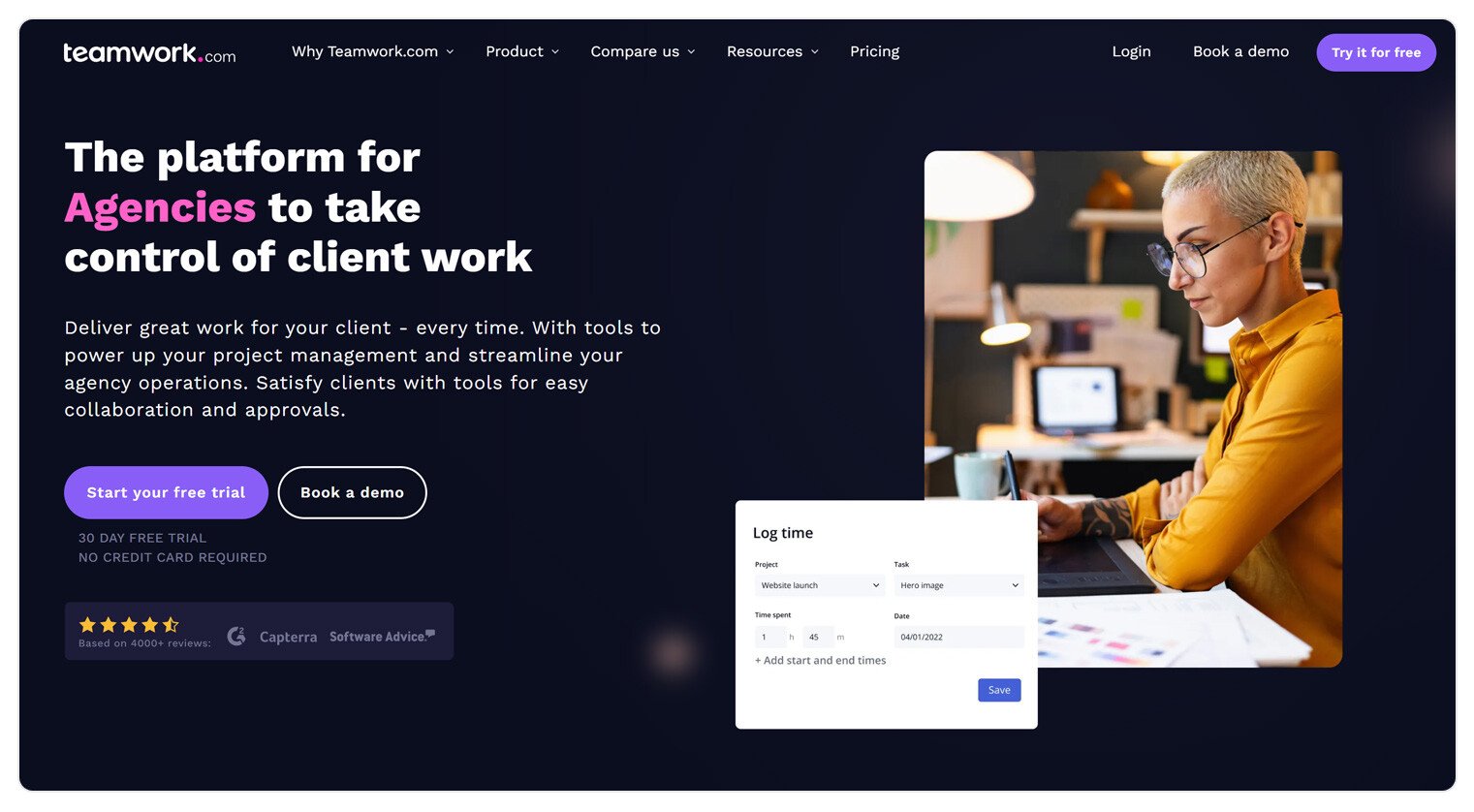 Project managers can track project profitability, manage communications with clients, and handle billing and invoicing with Teamwork