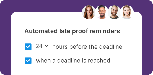 Real-time notifications and deadlines in Ziflow options