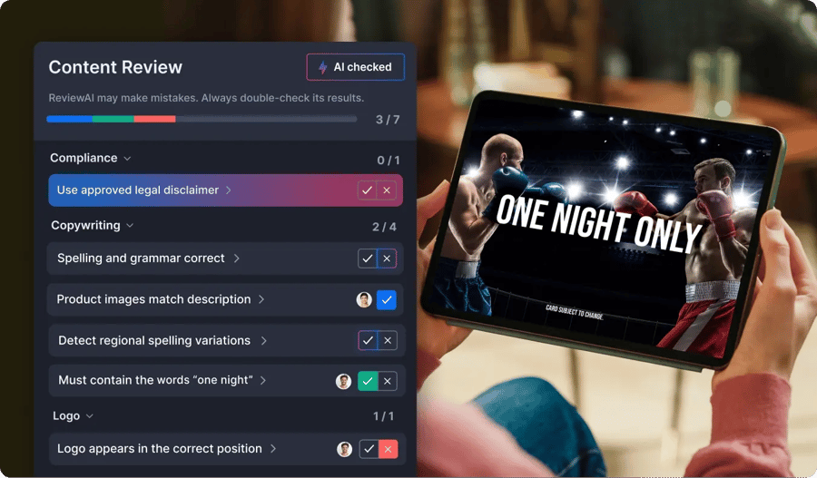 ReviewAI Ziflow checklist feature for Video production companies