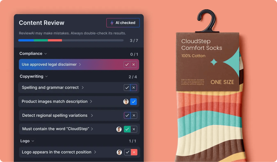 ReviewAI checklist option for Custom Apparel companies