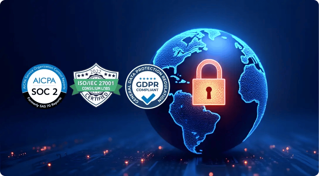 Secure your process with enterprise-grade protection - AICPA SOC2, ISO 27001, GDPR certificates-1