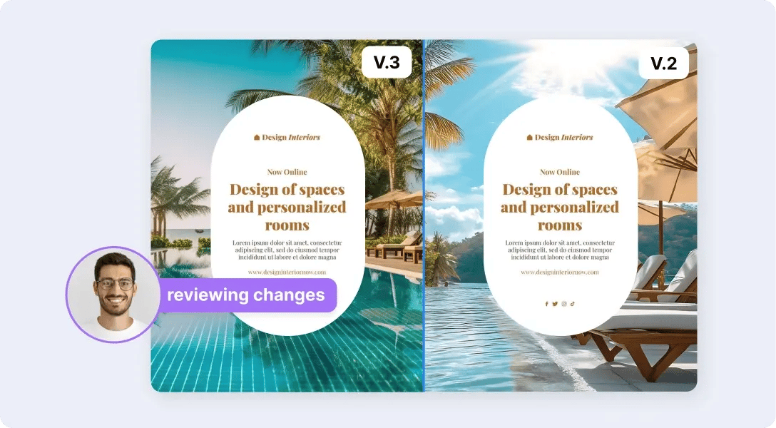 Side by side version comparison tool of Ziflow
