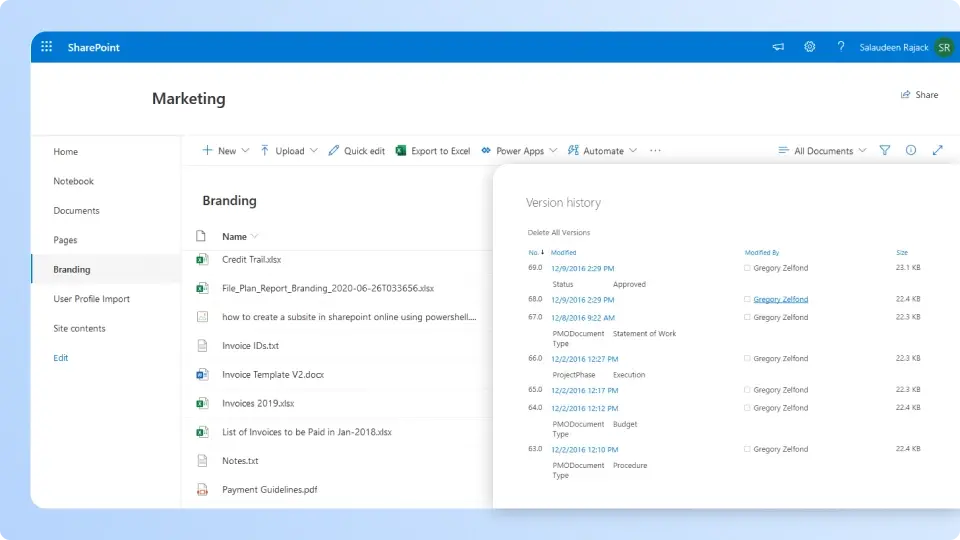Store early versions ?for compliance - Proofs versions list in Ziflow