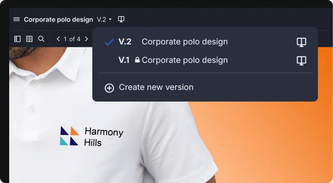 Streamlined version control with versions dropdown Ziflow