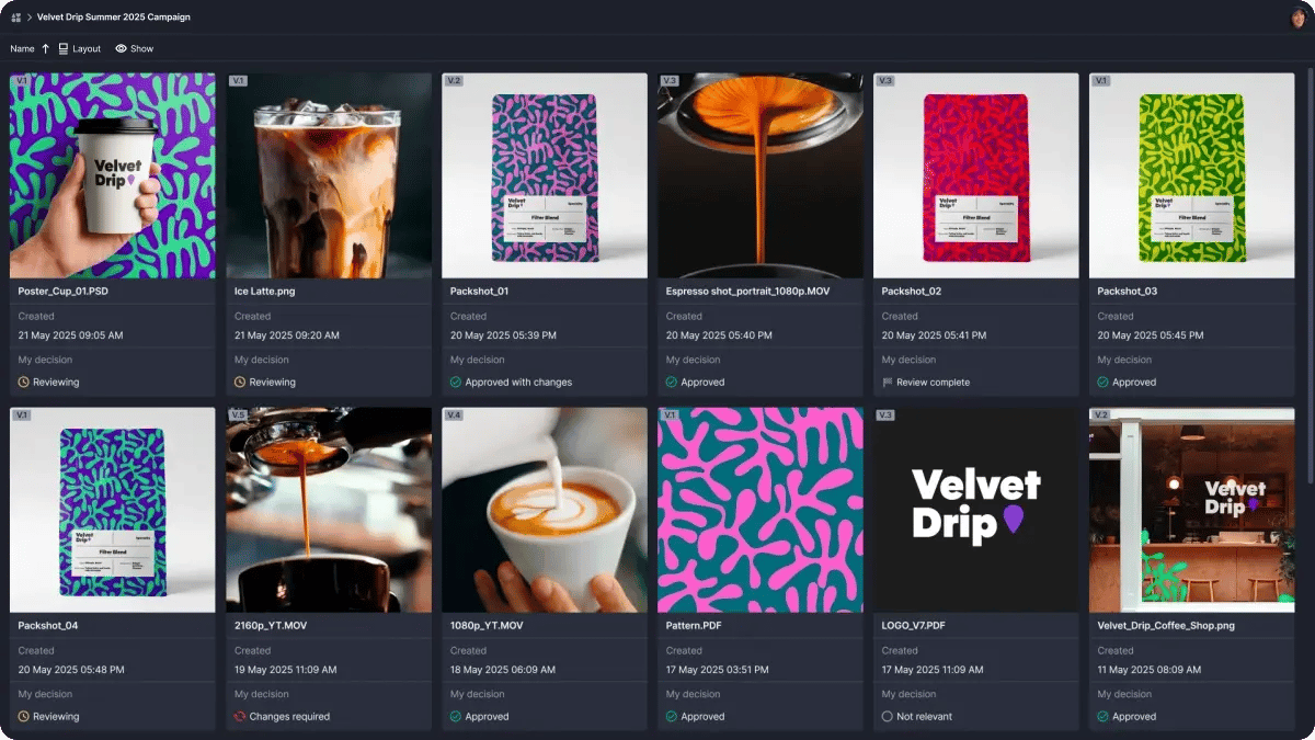 Ziflow gallery view feature in a proof viewer