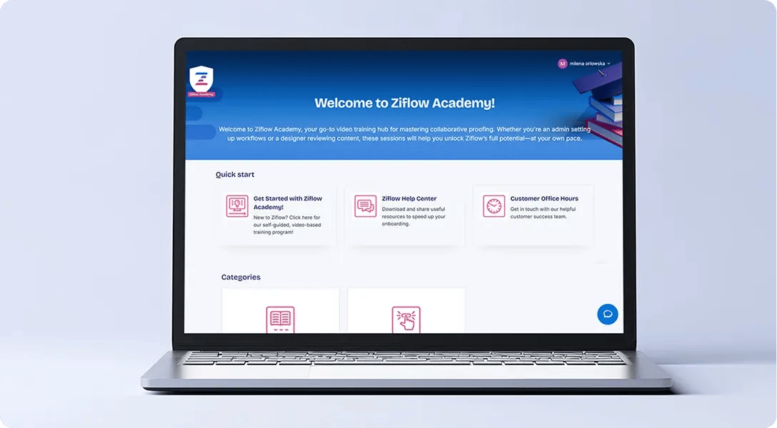 Welcome to Ziflow Academy landing page