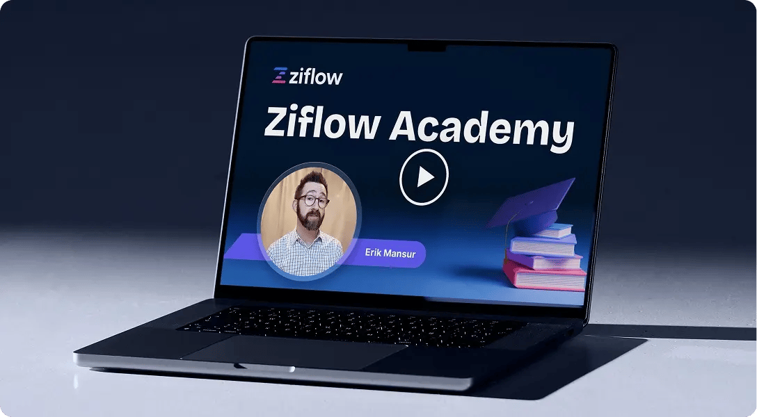 Ziflow Academy lesson video with Erik Mansurs face expression