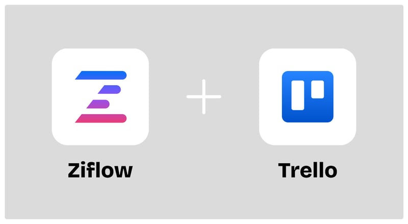 Ziflow and Trello icons integrated with each other