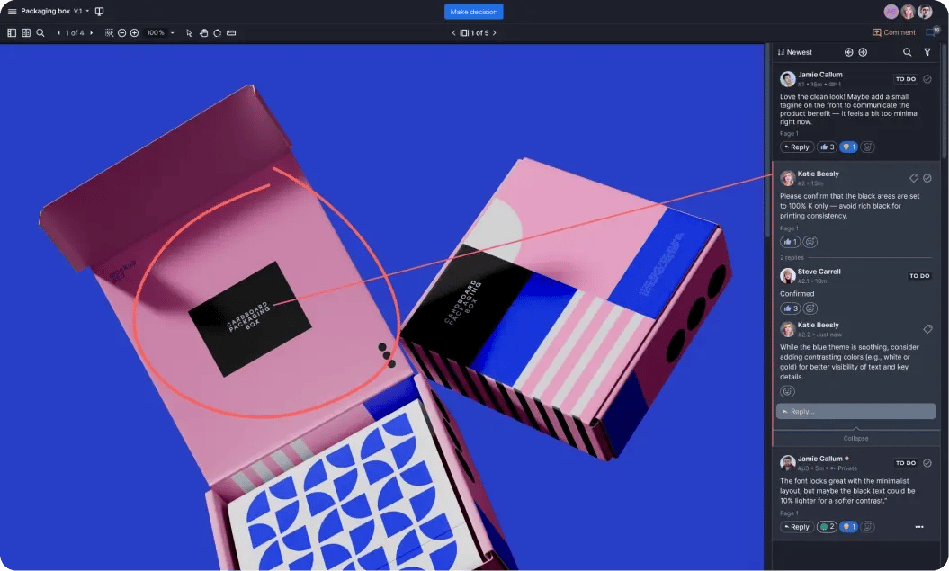 Ziflow online collaborative proofing app proof viewer details interface