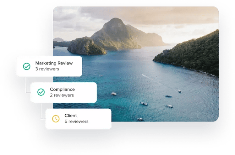 Multi-staged review of a design review process chart