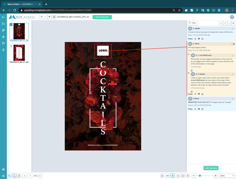 conversation editied