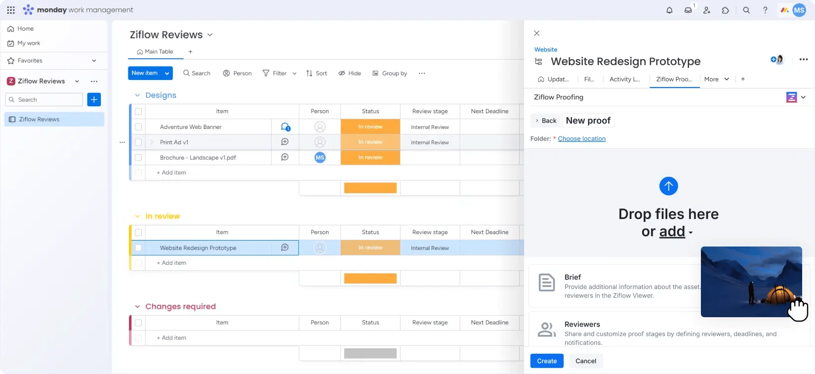 monday intgration ziflow 2025