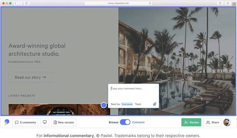 pastel online proofing tool commenting feature