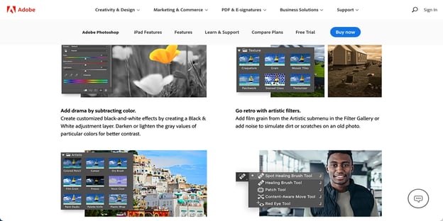 Adobe photoshop software for creative photo editing